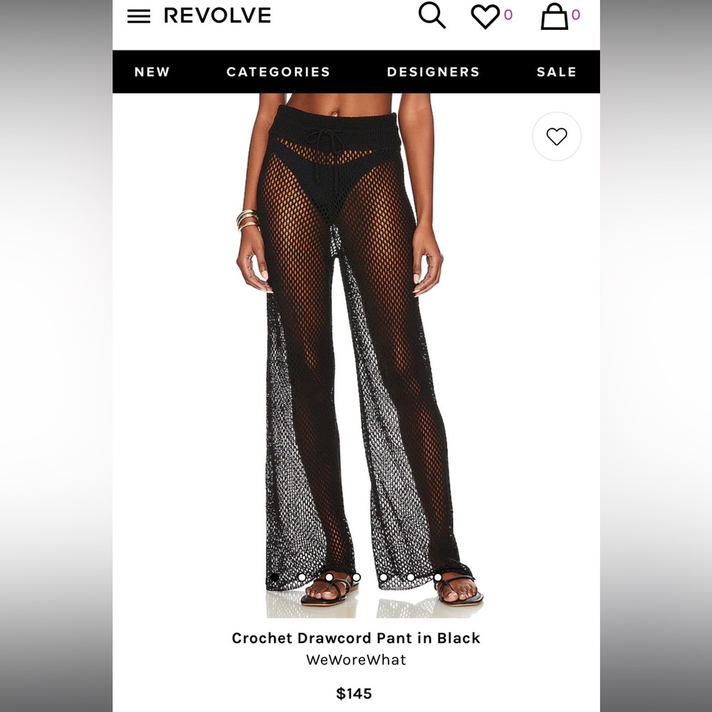 NWT - WeWoreWhat Crochet Drawcord Pant in Black Size M - NEVER WORN